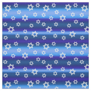 Israel Jewish Star von David on Blue Stoff
