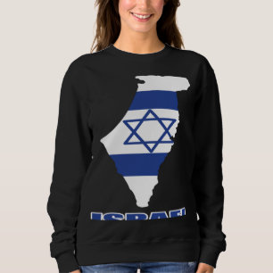 Israel Karte Flagge Jerusalem jüdisch Tel Aviv Heb Sweatshirt