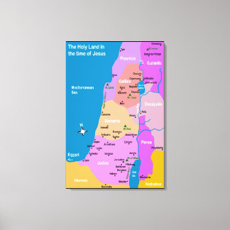 Israel Karte im ersten Jahrhundert Canvas Print Leinwanddruck