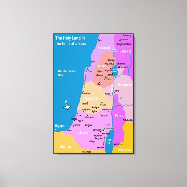 Israel Karte im ersten Jahrhundert Canvas Print Leinwanddruck (Vorderseite)