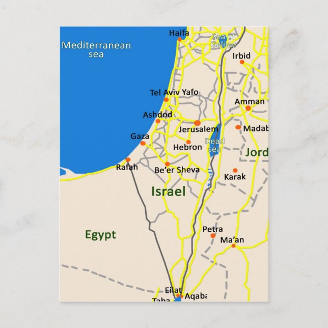 Israel map.JPG Postkarte (Vorderseite)