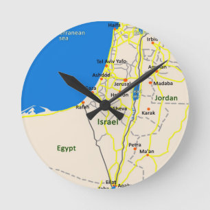 Israel map.JPG Runde Wanduhr