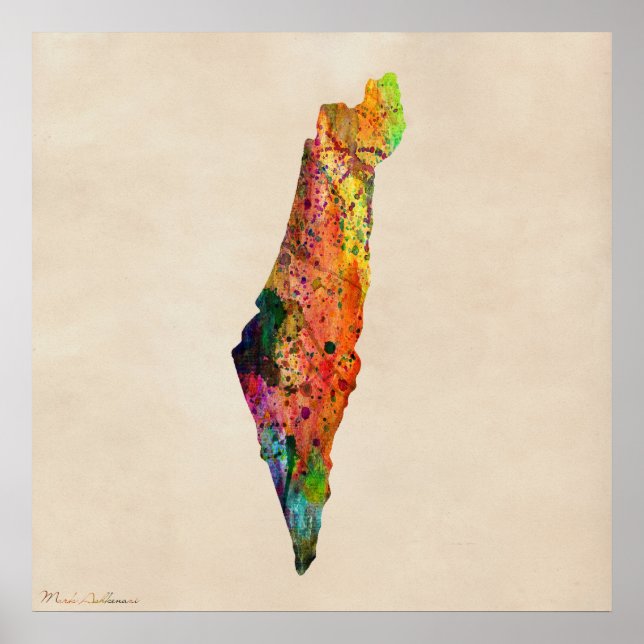 Israel Map Painting Poster (Vorne)