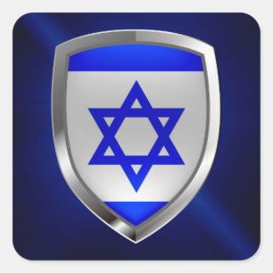 Israel Metallic Emblem Quadratischer Aufkleber