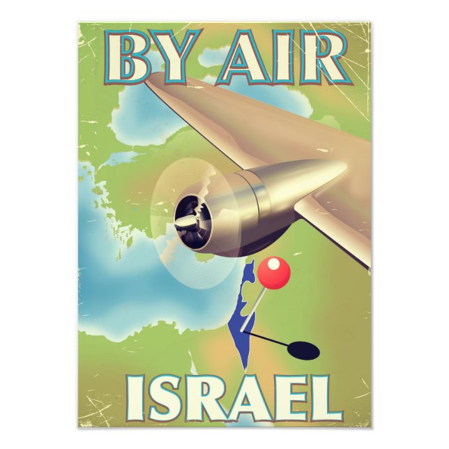 Israel Mit dem Reiseplakat "Luft" Fotodruck (Vorne)