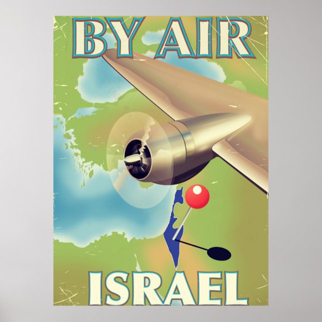Israel Mit dem Reiseplakat "Luft" Poster (Vorne)