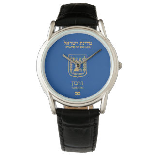 Israel passport wristwatch armbanduhr