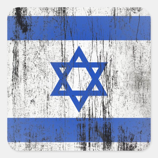 Israel Quadratischer Aufkleber (Vorderseite)