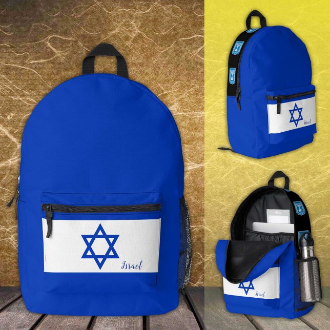 Israel, Rucksack, israelische Flagge, Menorah / Br Bedruckter Rucksack (Von Creator hochgeladen)