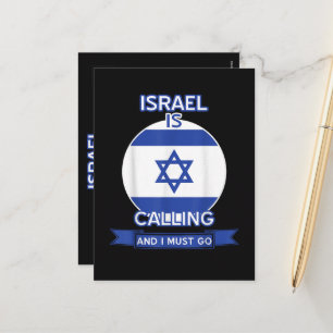 Israel ruft und ich muss gehen feiertagspostkarte
