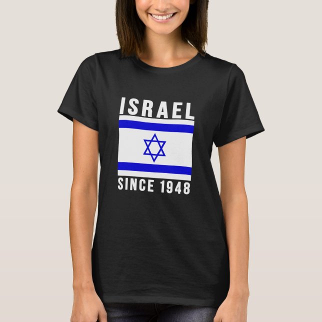 Israel seit 1948 israelischer Flaggenstern von Dav T-Shirt (Vorderseite)