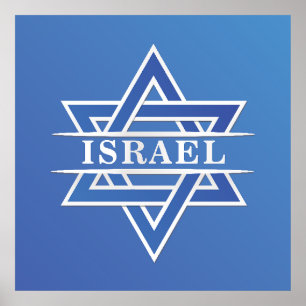 Israel Star der David-Flagge Poster