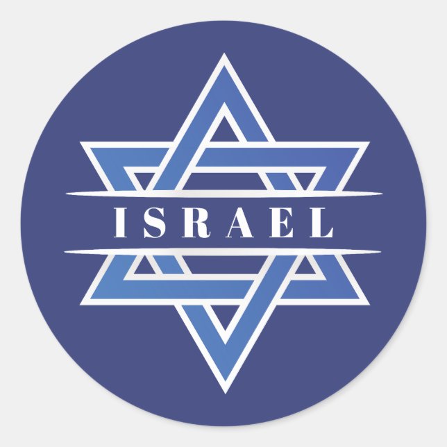 Israel Star der David-Flagge Runder Aufkleber (Vorderseite)