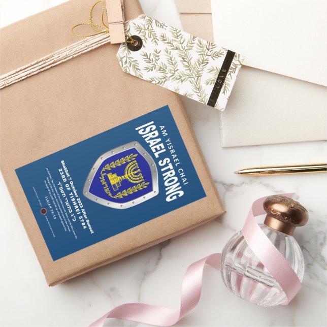 Israel Strong - Am Yisrael Chai Rechteckiger Aufkleber (Schenken)