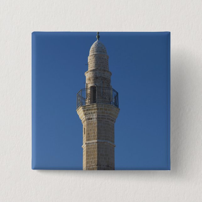 Israel, Tel Aviv, Jaffa, Minarett der Moschee Button (Vorderseite)