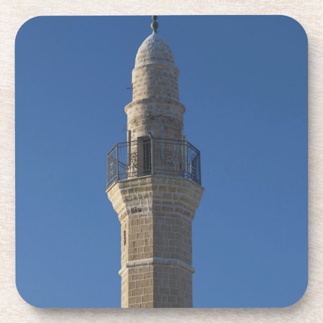 Israel, Tel Aviv, Jaffa, Minarett der Moschee Untersetzer (Vorderseite)