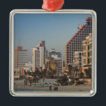 Israel, Tel Aviv, Strandpromenade, Hotels, Dämmeru Silbernes Ornament<br><div class="desc">Walter Bibikow\\COPYRIGHT Walter Bibikow / DanitaDelimont.com| Israel,  Tel Aviv,  Strand,  Hotels,  Abenddämmerung| AssetID: AS14 WBI0645</div>