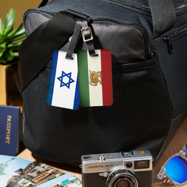 Israel und Iran Flaggen Reise Gepäckanhänger (Vorderseite & Rückseite)