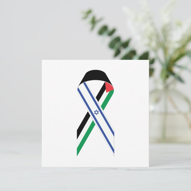 Israel und Palästina-Fahne - Weißkarte (Stehend Vorderseite)