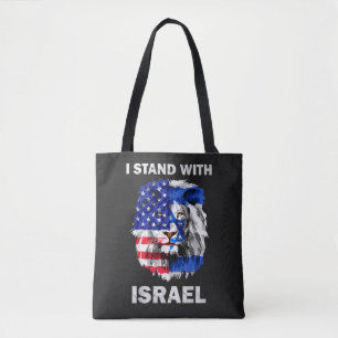 Israel und USA-Flagge Löwe _ Ich stehe hinter Isra