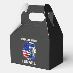 Israel und USA-Flagge Löwe _ Ich stehe hinter Isra Geschenkschachtel