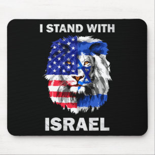 Israel und USA-Flagge Löwe Ich stehe hinter Israel Mousepad