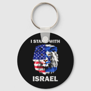 Israel und USA-Flagge Löwe Ich stehe mit Israel Schlüsselanhänger