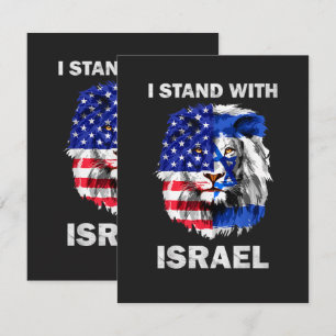 Israel und USA-Flagge Löwe _ Ich stehe zu Israel Dankeskarte