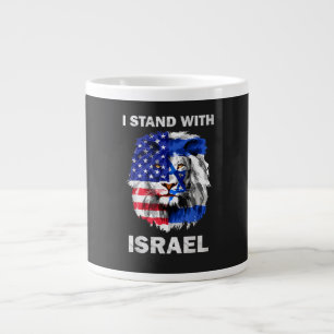 Israel und USA-Flagge Löwe _ Ich stehe zu Israel Jumbo-Tasse