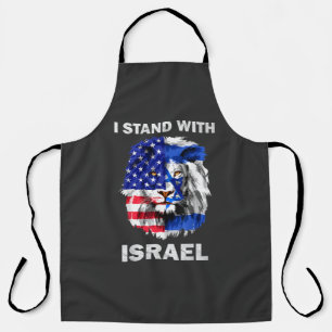 Israel und USA-Flagge Löwe _ Ich stehe zu Israel Schürze