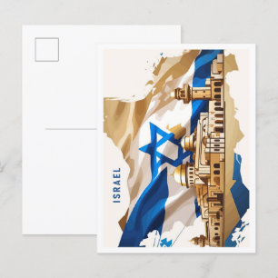 Israel Vintage Reiseillustration Postkarte