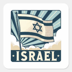 Israel Vintage Travel Poster Quadratischer Aufkleber