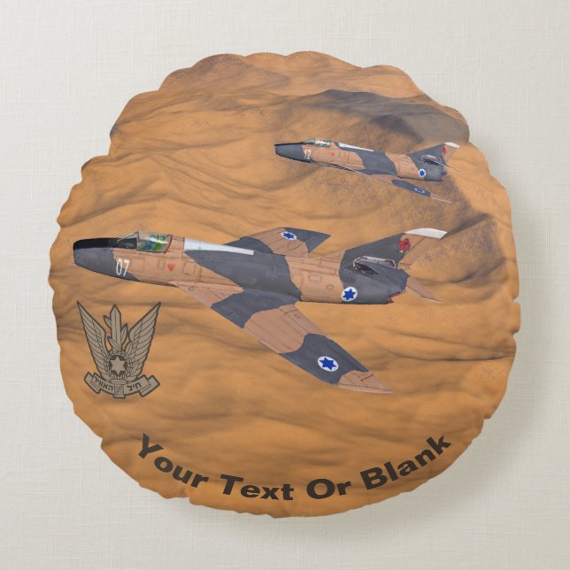 Israeli Super Mysterien Over The Desert Rundes Kissen (Vorderseite)