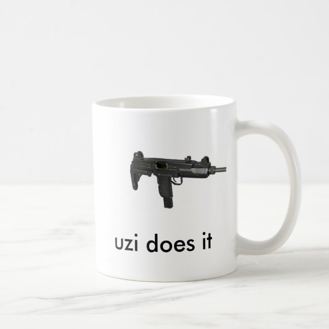 israeli-UZI-9mm, uzi tut es Kaffeetasse (Rechts)