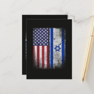 Israelisch-Amerikanische Flagge Israel USA Wurzeln Ankündigungspostkarte