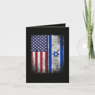 Israelisch Amerikanische Flagge Israel USA Wurzeln Feiertagskarte