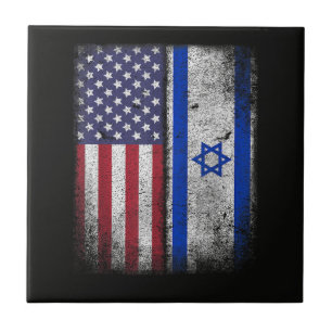 Israelisch-amerikanische Flagge Israel USA Wurzeln Fliese