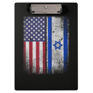 Israelisch Amerikanische Flagge Israel USA Wurzeln Klemmbrett