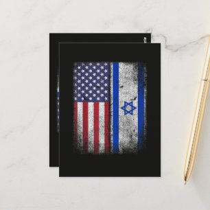 Israelisch-amerikanische Flagge Israel USA Wurzeln Postkarte