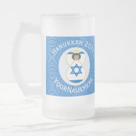 Israelische Angel Hanukka Fahne Personalisiert Gro Mattglas Bierglas