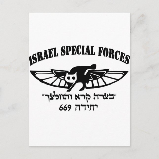 Israelische Armee IDF 669 resque Einheit Hebräisch Postkarte (Vorderseite)