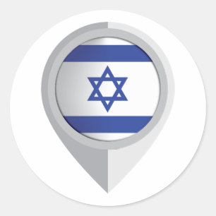 israelische Button-Ortsflagge Runder Aufkleber