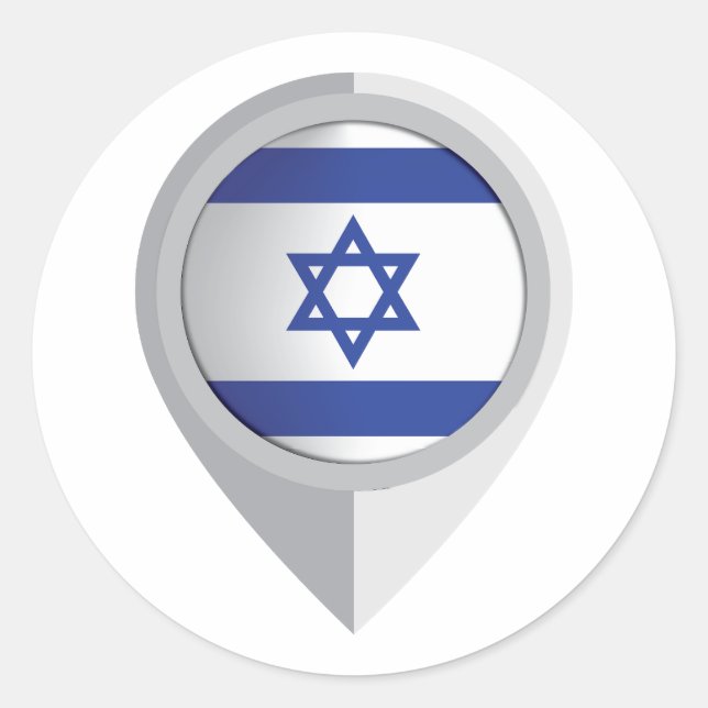 israelische Button-Ortsflagge Runder Aufkleber (Vorderseite)