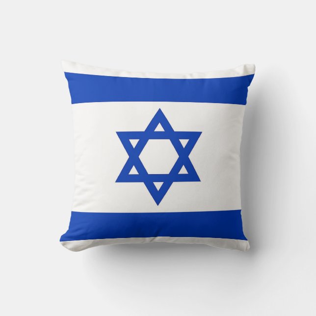 Israelische Flagge auf amerikanischem MoJo-Pillow Kissen (Vorderseite)