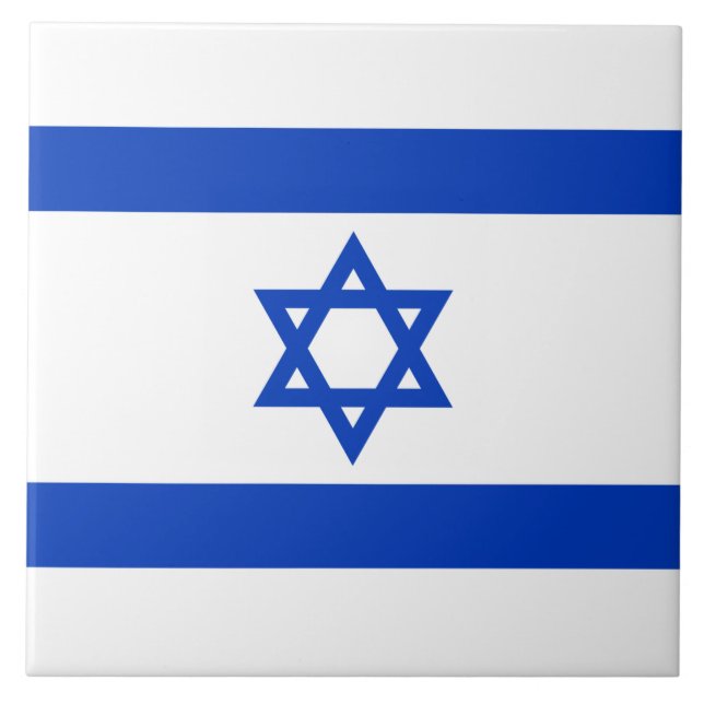 israelische Flagge (Israel) Fliese (Vorderseite)