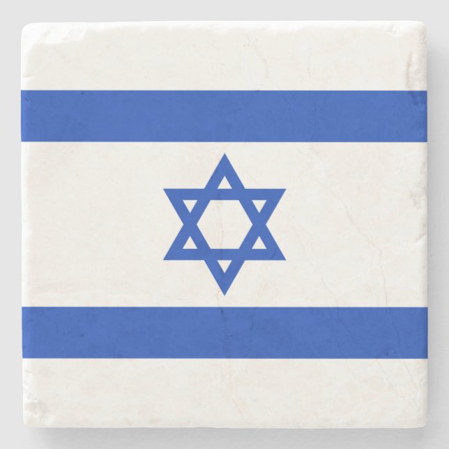 israelische Flagge (Israel) Steinuntersetzer (Vorderseite)