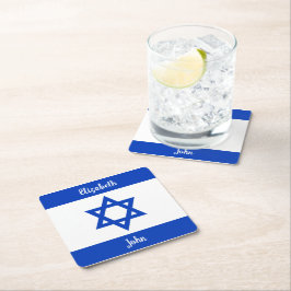 israelische Flagge Personalisiert Rechteckiger Pappuntersetzer
