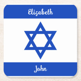 israelische Flagge Personalisiert Rechteckiger Pappuntersetzer