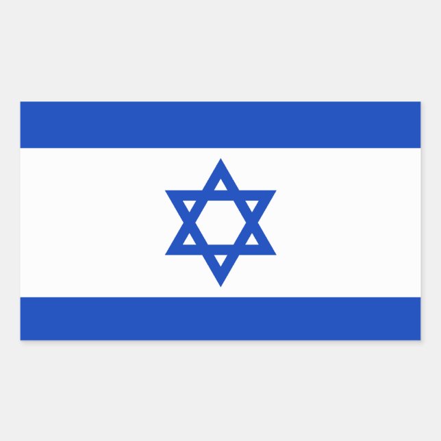 israelische Flagge Rechteckiger Aufkleber (Vorderseite)