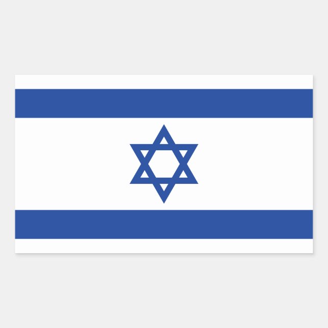 Israelische Flagge - Rechteckkleber Rechteckiger Aufkleber (Vorderseite)
